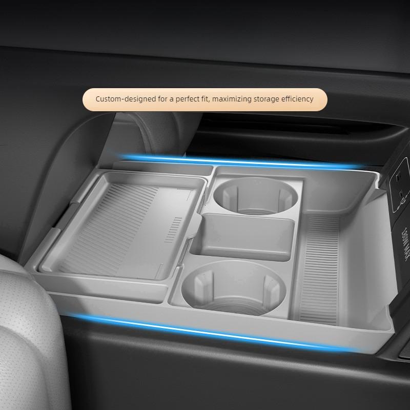 For Xpeng G6 2026 Center Console Silicone Storage Box Car Central Lower Layer Tray Divider Organizer Stowing Tidying Accessories
