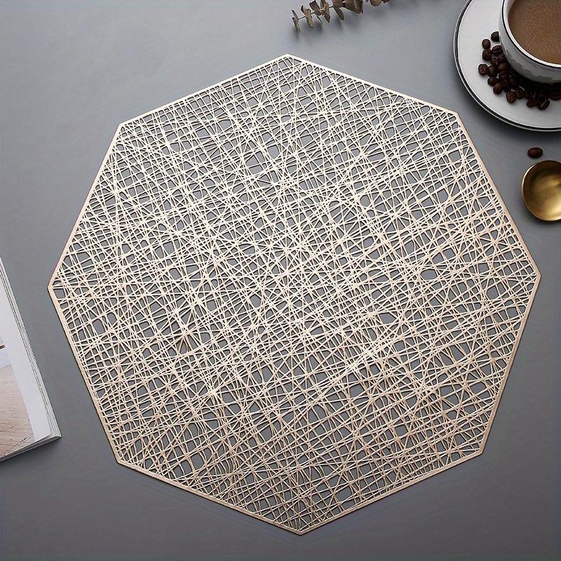 1Pc Placemats Restaurant Hollow PVC Decoration Meal Mat Anti-hot Dining Table Line Mat Steak Plate Pad