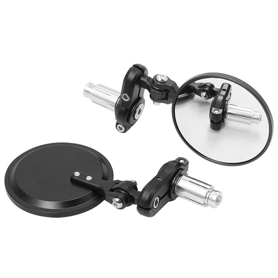 2x Motorcycle Handlebar Mirrors Side Mirrors Foldable Aluminum Alloy w/ Wrench