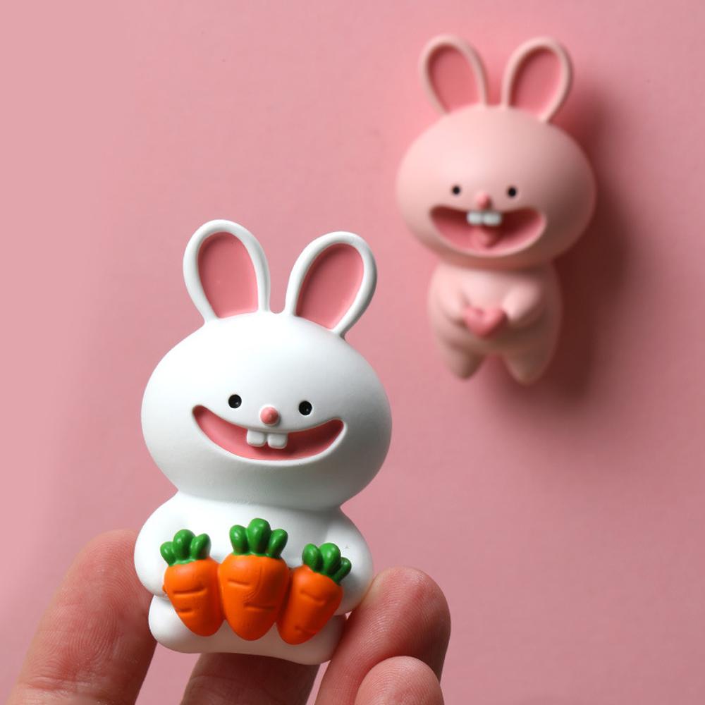 Two-Color Optional Smiley Rabbit Creative 3D Refrigerator Stickers Cartoon Cute Personality Design Message Post-It Decoration
