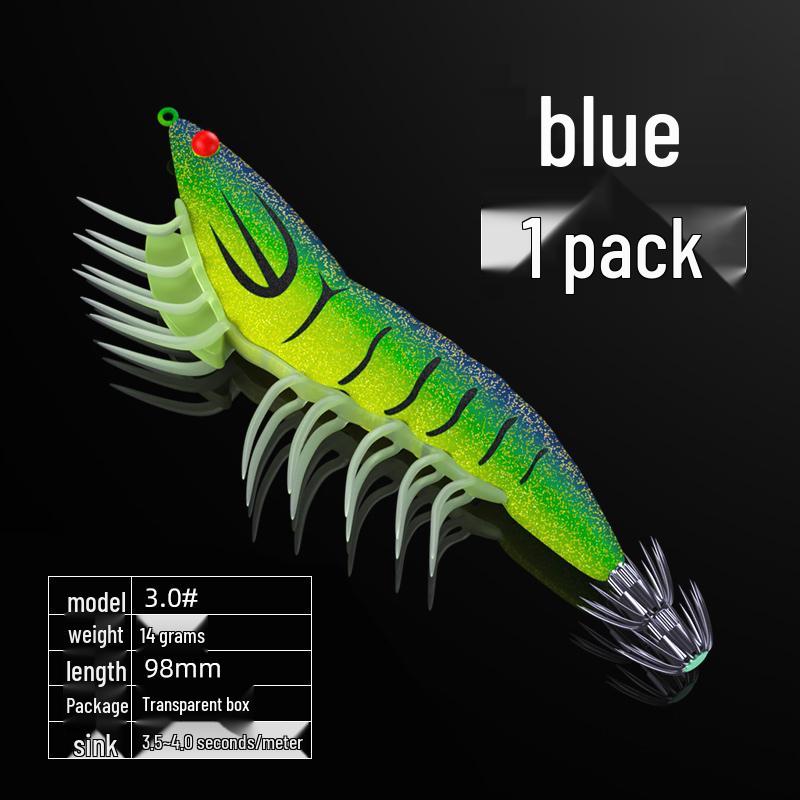 High-Value Spicy Shrimp Lure: Fluorescent, Soft Leg, Sound Bead Squid Hook Umbrella with Big Tail