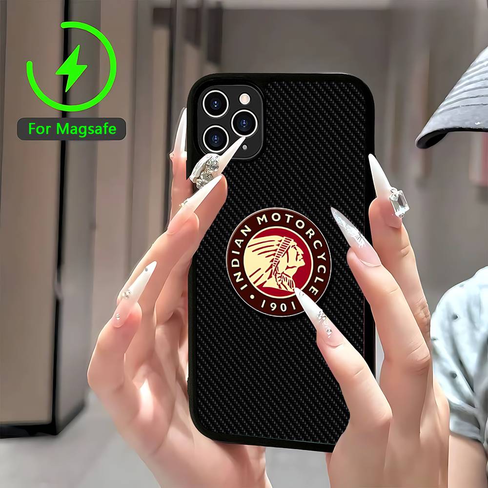 

I-Indian Motorcycle Phone Case For IPhone 16 15 14 13 12 11 17 Pro Max Plus Magnetic Wireless Cover iPhone 17pro max