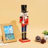 Wooden Nutcracker Decor 30cm Hand-Painted Soldier with Moving Jaw Christmas Mantel & Tree Decoration