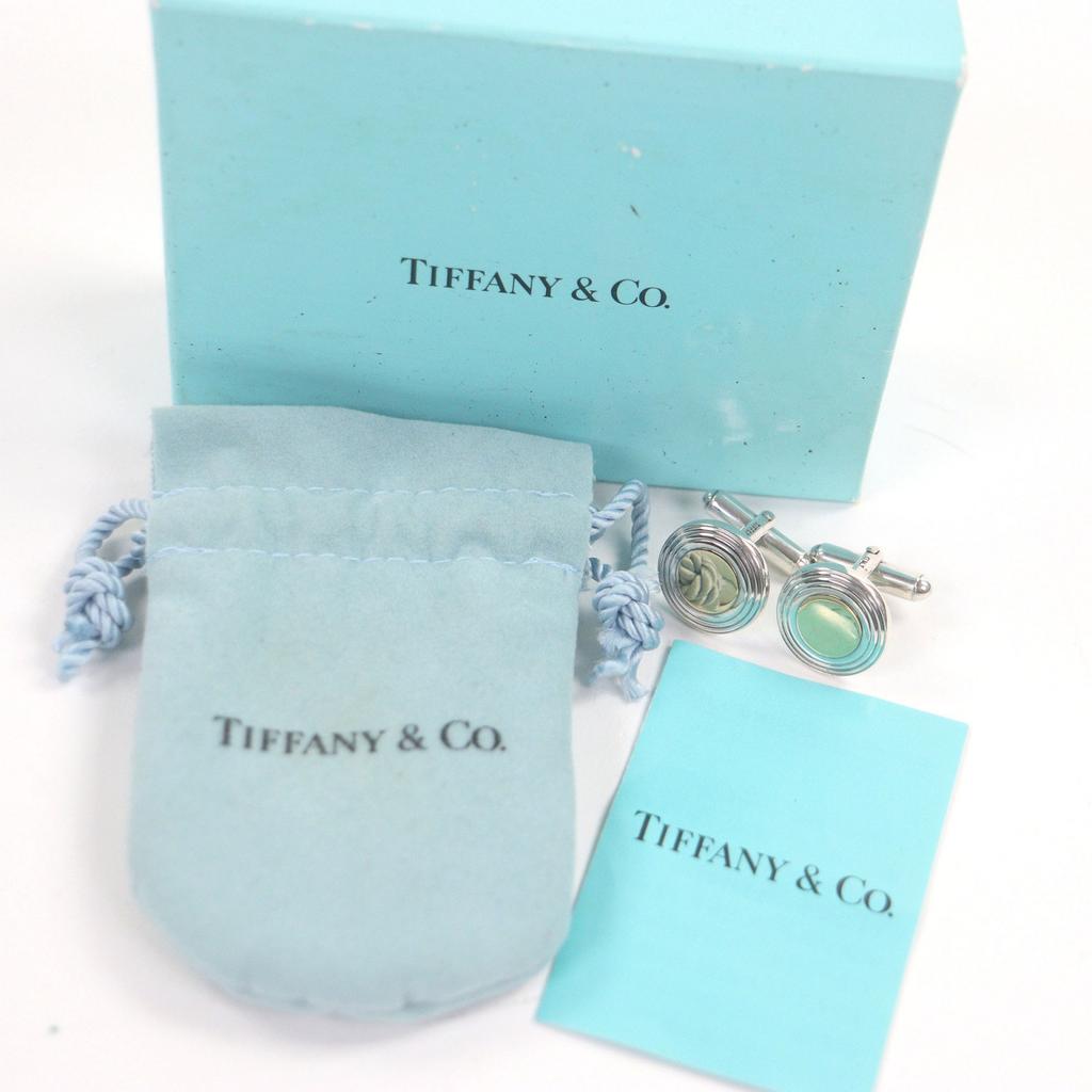 Great TIFFANY&Co. Cufflinks cufflinks Circle motif combination Silver SV925 mens Used