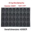 Xiehe Commercial 32-Cavity Olive Glass Baking Mold