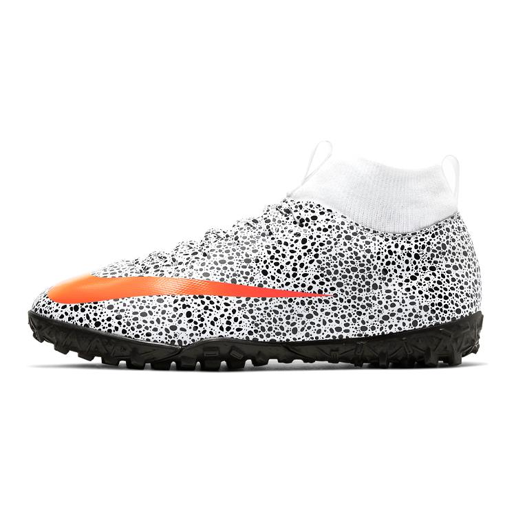 Найк младший. Mercurial Superfly 7 Academy CR7 Safari TF Turf Черный Белый Оранжевый CV3187-180 38