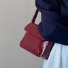 Vintage Underarm Bag Woman Autumn-winter Red Leather Hand Bill Shoulder Bag Crossbody Bag Small Square Bag Woman
