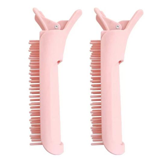 

2Pcs Fluffy Hair Brush Clip Natural Bump Up Comb Volume Clip Portable Travel Forehead Bangs Styling Comb Women Girls Hair Accessories рожевий