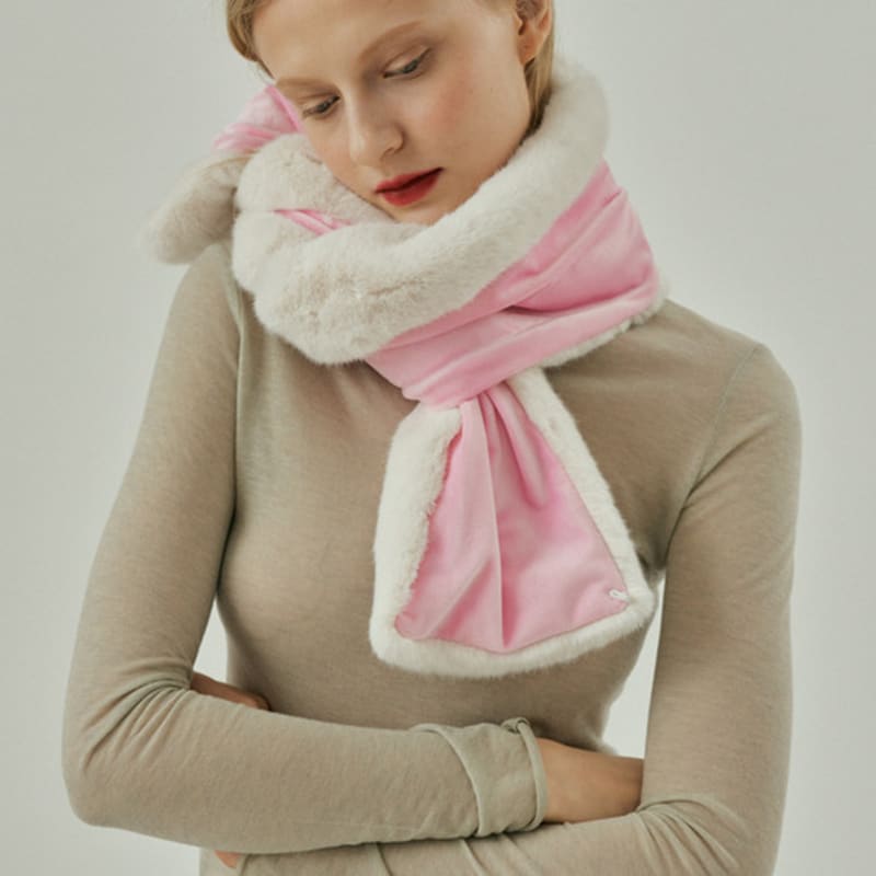 molliolli ARIA color block double-sided muffler [4COLOR]