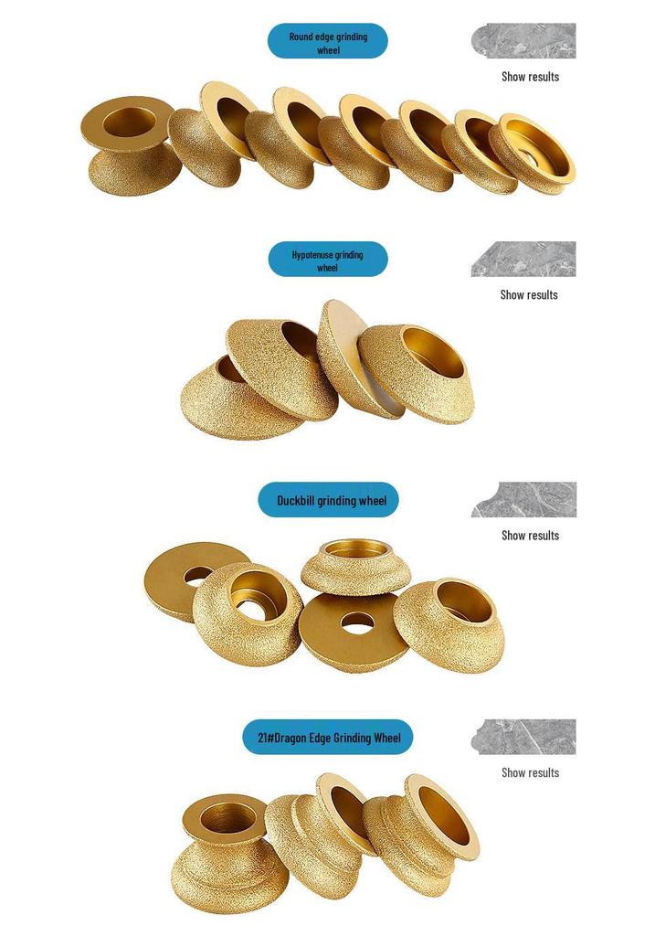 Stone Edge Grinding Wheel for French Edge Granite & Marble Tile - Trimming, Rounding, and Grooving with Angle Grinder