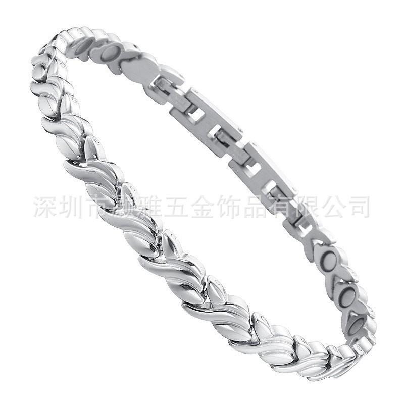 Stainless Steel Geometric Magnetic Therapy Bracelet Men Women Anti-Fatigue Health Jewelry