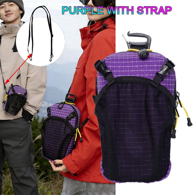 

New Water Bottle Holder Bag Phone Pocket and Quick-Adjust Strap Waterproof 420D Nylon for Cycling Hiking Camping Essentials фіолетовий