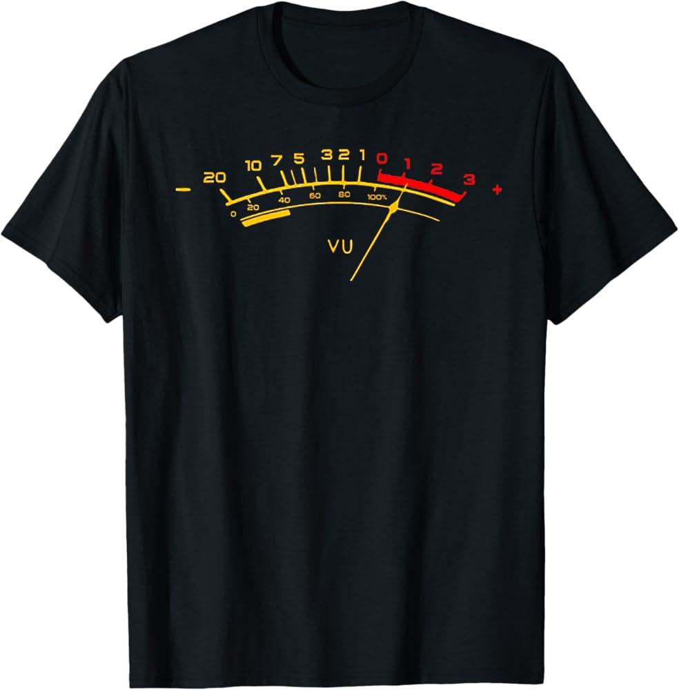 Funny Vintage Volume Meter Unisexs T Shirt Unisex Cotton Tee Summer Spring Novelty Oversized Humor Streetwear Engineer Lovers Gifts