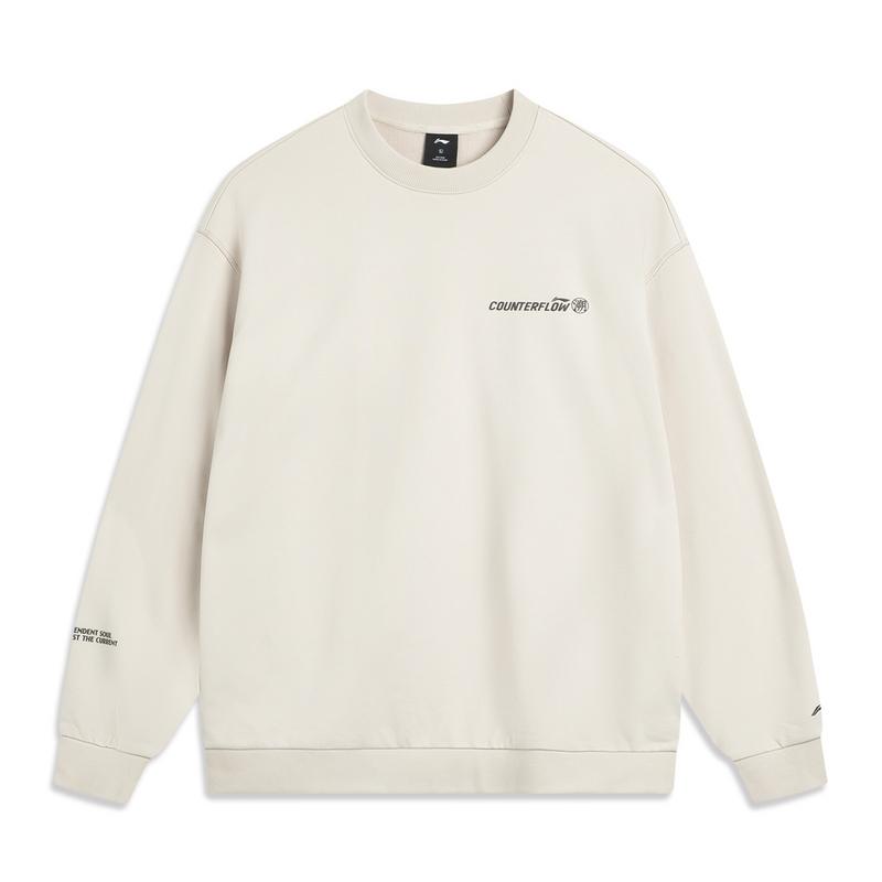 Li Ning CF Loose Fit Pullover Minimalist Sweatshirt Men sweatshirt AWDVF63-1