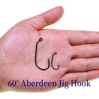 50 KUSŮ Bezprotihrotové Háčky Jigové z Vysoce Uhlíkové Oceli Aberdeen 60° Háčky na Vázání Much pro Streamery Nymfy Mořský Okoun Háčky na Červy