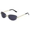Neutral New Rimless Cat Eye Sunglasses Ladies Retro Fashion Luxury Brand Designer Sunglasses Outdoor Sun Travel Essentials