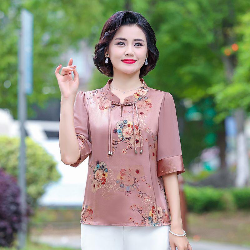 Damen-Hemden, bestickt, Stehkragen, Knopfleiste, Blusen im Ethno-Stil, Frühling/Sommer, Vintage-Shirt, Tops