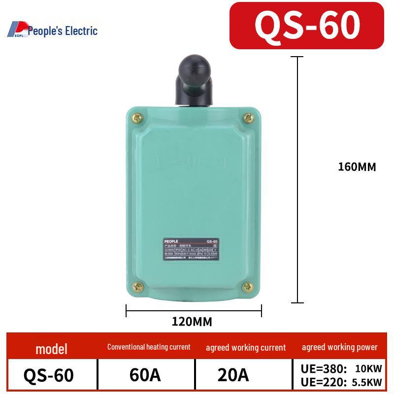 People's Electric HY2-130A60a 380V/220V 3-Phase Motor Forward-Reverse Switch