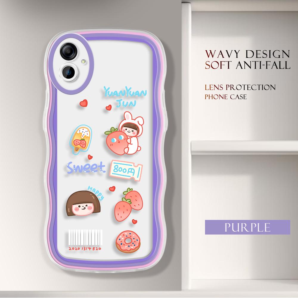 

Модный мягкий волнистый чехол для телефона с мультяшным узором, защита камеры, противоударный чехол для мобильного телефона Samsung Samsung S24 Plus 5G