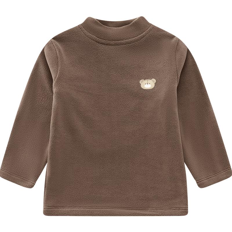 LABI Unisex Kids  Fleece-Lined Thermal Semi-Turtleneck Top 130
