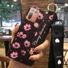 Durable Wristband Phone Case For HTC Desire 20 Plus/D20+ Lanyard Back Cover Shockproof Flower Soft case Fashion Design