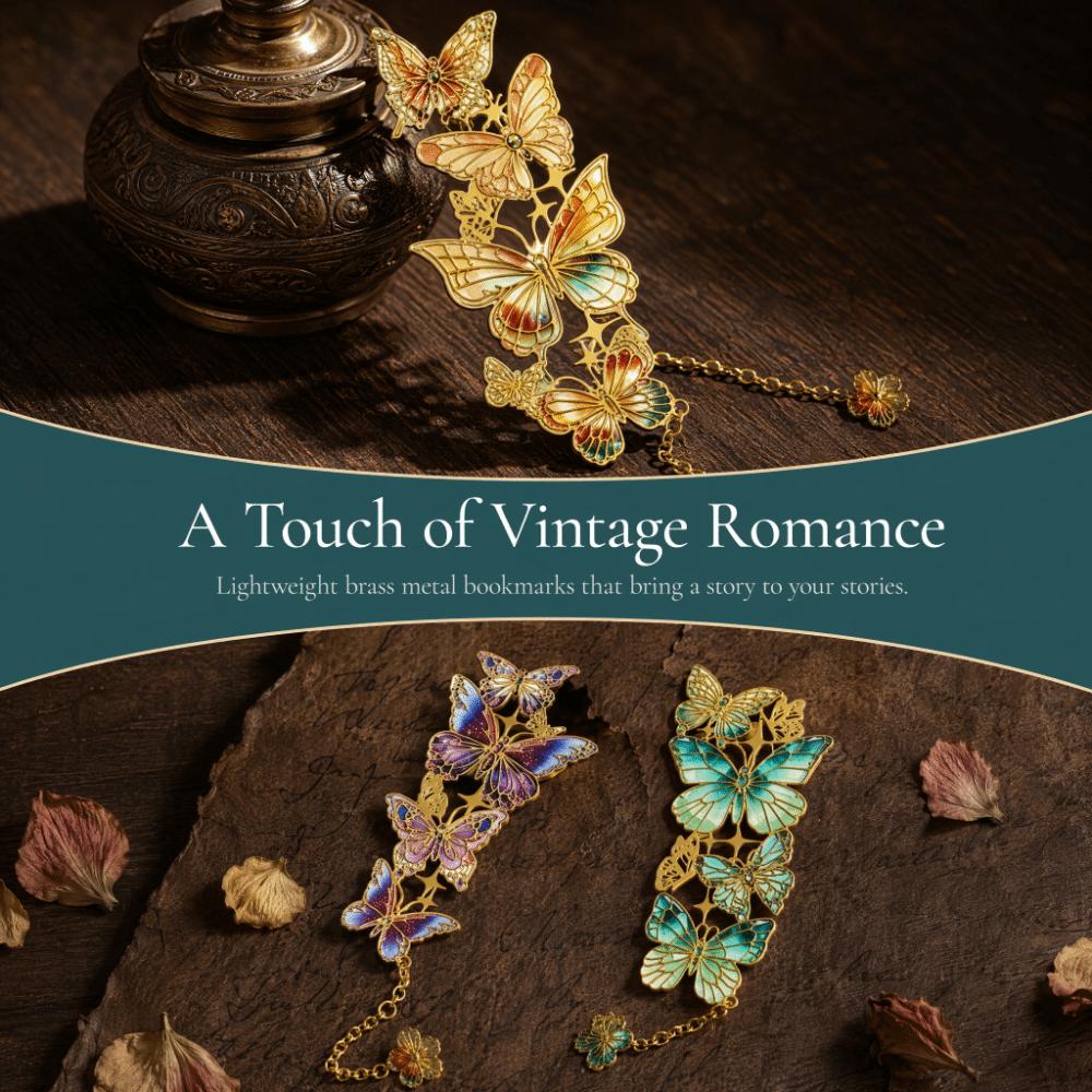 Creative Metal Butterfly Bookmark Chinese Style Decorative Bookmark Reading Accessory