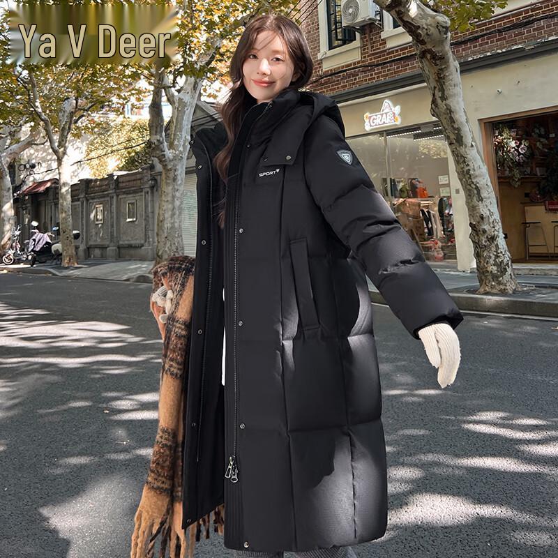 Yalu Women's 2025 Winter Mid-length Hooded Down Jacket