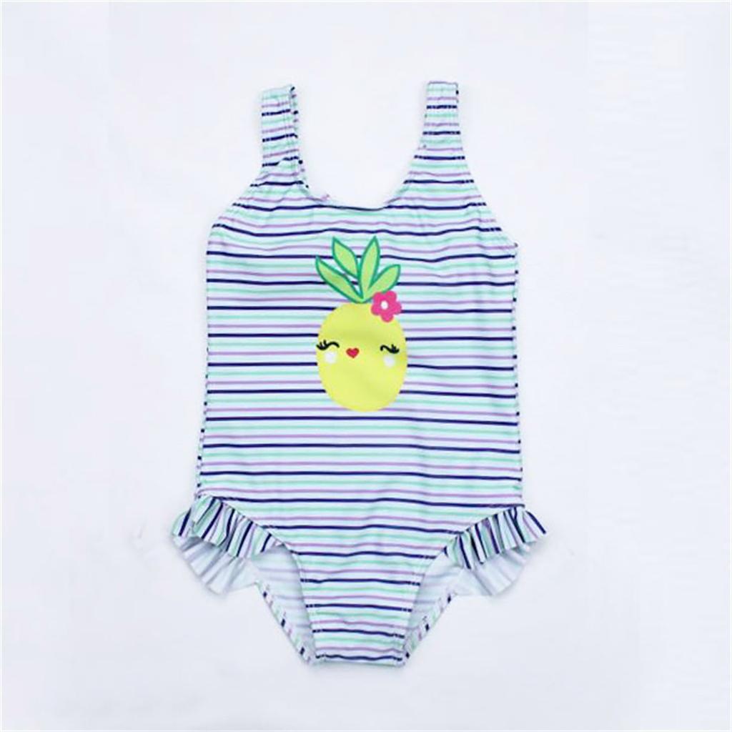 Girls Sleeveless Sling Print One-piece Swimsuit