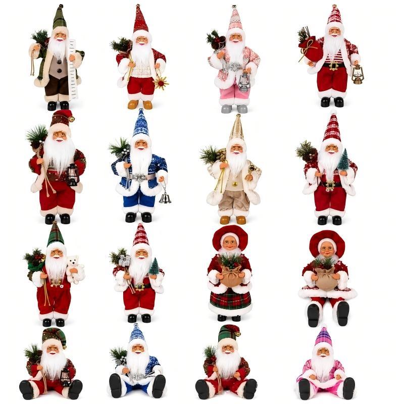 New Santa Claus Standing Figurine Christmas Decoration Window Display Ornament Home Decor Items And Gifts