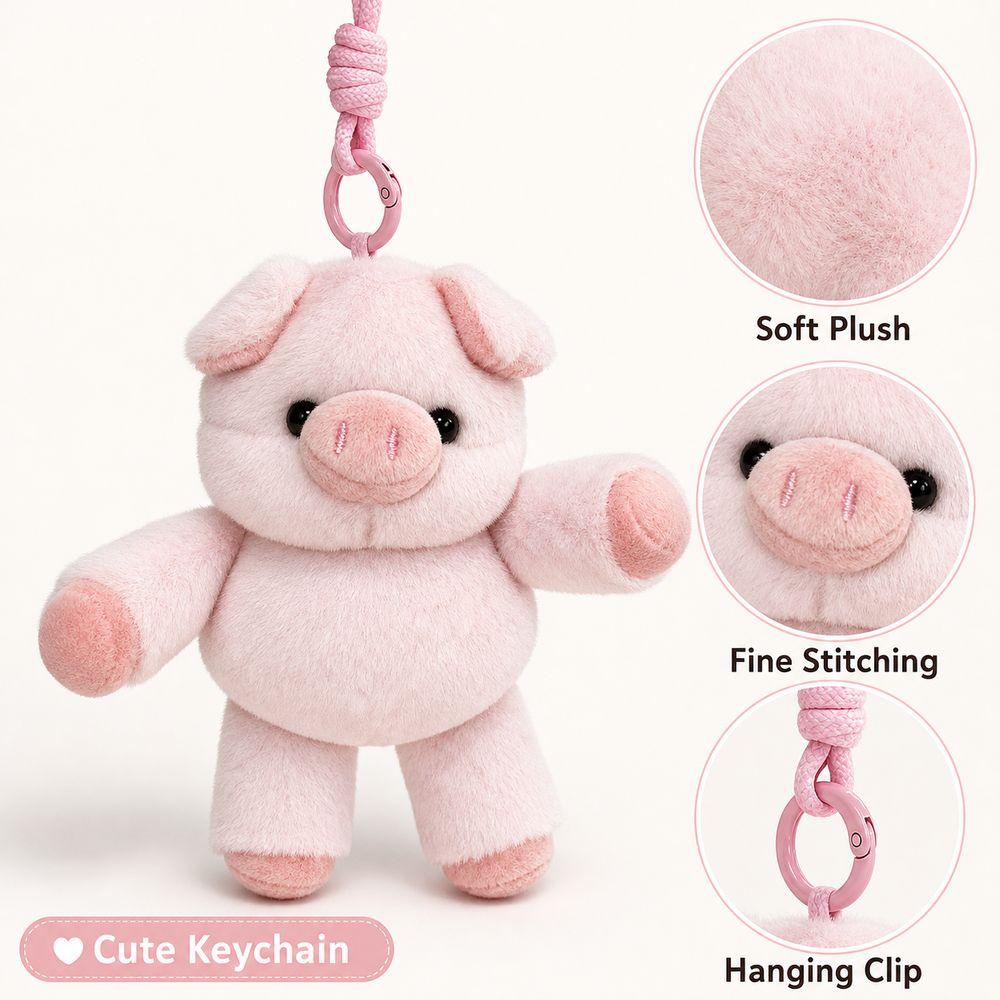 Shake Feature Plush Keychain Wiggly Design Stuffed Keychain Charming Plush Keyring Bag Decoration