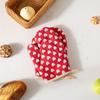 Thickened Cotton Oven Mitts with Heart Print Heat-Resistant Baking Gloves for Microwave Grill & Cooking Non-Slip Breathable Kitchen Essential