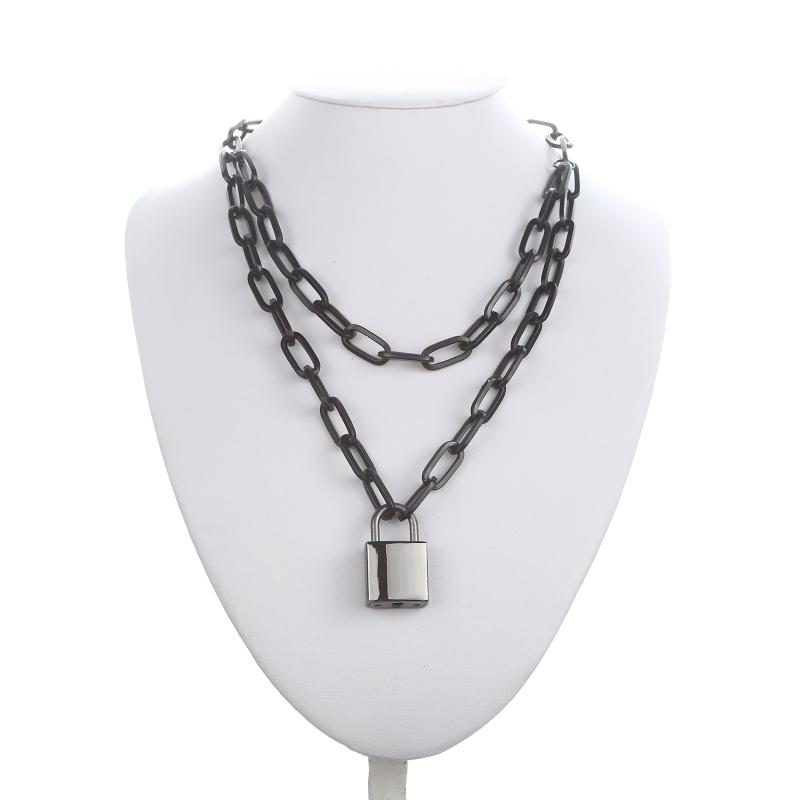 Lock Chain Necklace With A Padlock Pendants For Women Men Punk Jewelry On The Neck 2020 Grunge Aesthetic Egirl Eboy Accessories