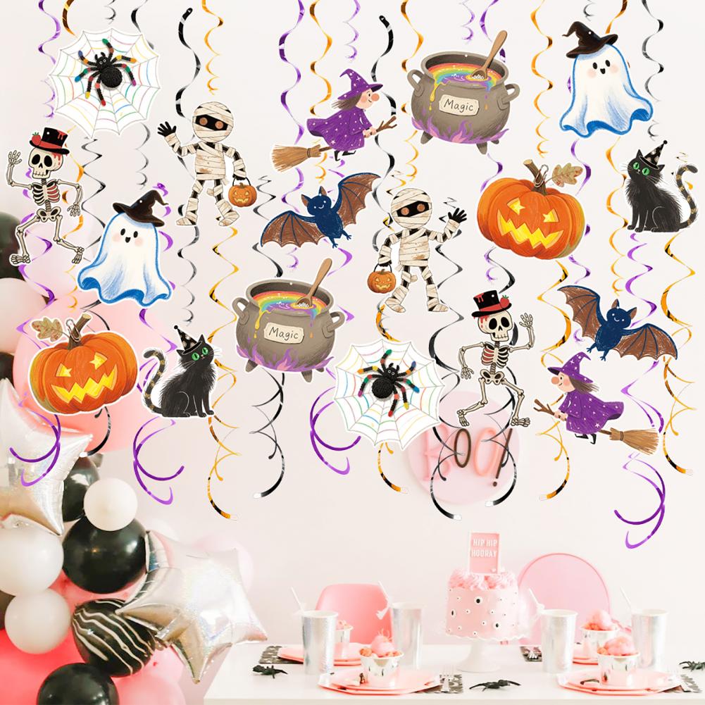 Halloween Hanging Swirl Decorations Sturdy Halloween Party Supplies Spooky Halloween Hanging Swirls Decoration Set Home Decor