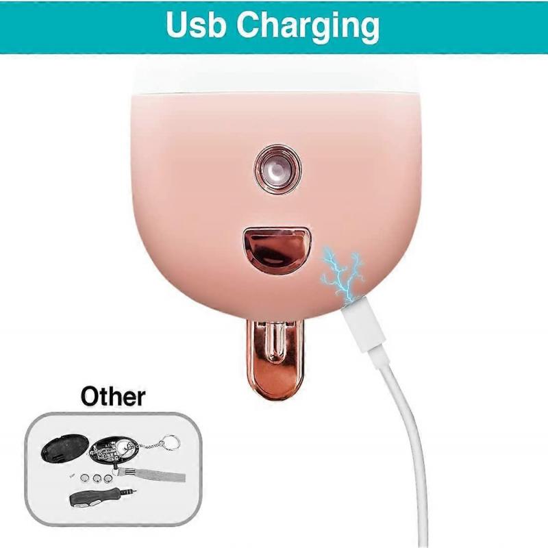 Portable Nano Facial Mister 40ml with Siren 120DB Self Defense Personal Sound Alarm for Women Cute Mist Sprayer for Moisturize Face