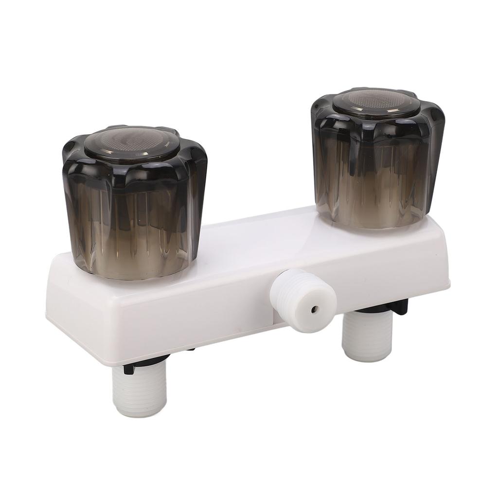 RV Shower Faucet Valve Diverter Shower Mixing Valve Control with 2 Knobs Wheel For RV Motor Home