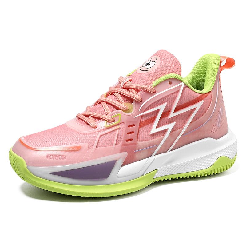 Basketball Shoes Men's and Women's Mesh Breathable Non-slip Wear-resistant Shock Absorption Actual Combat Lightweight Soft Sole Student Fluorescent