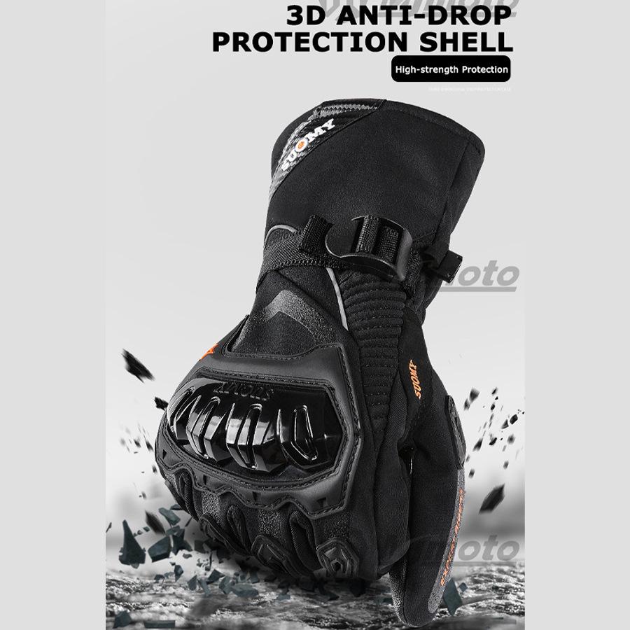 Winter motorcycle riding gloves touch screen waterproof warm electric vehicle gloves