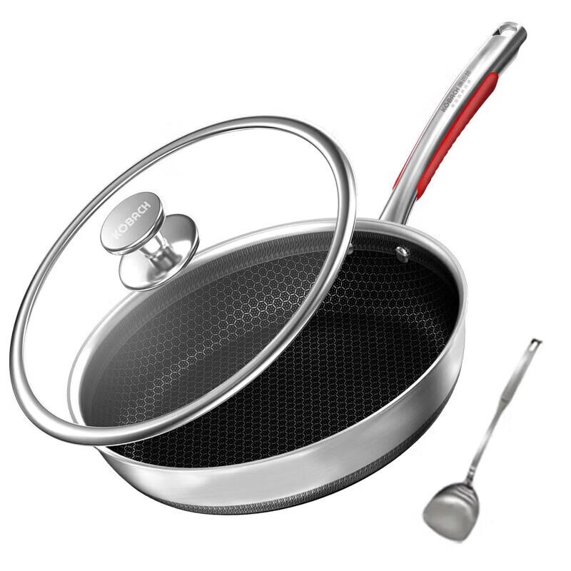 Kangbachen 28cm 316L Stainless Steel Frying Pan with Lid