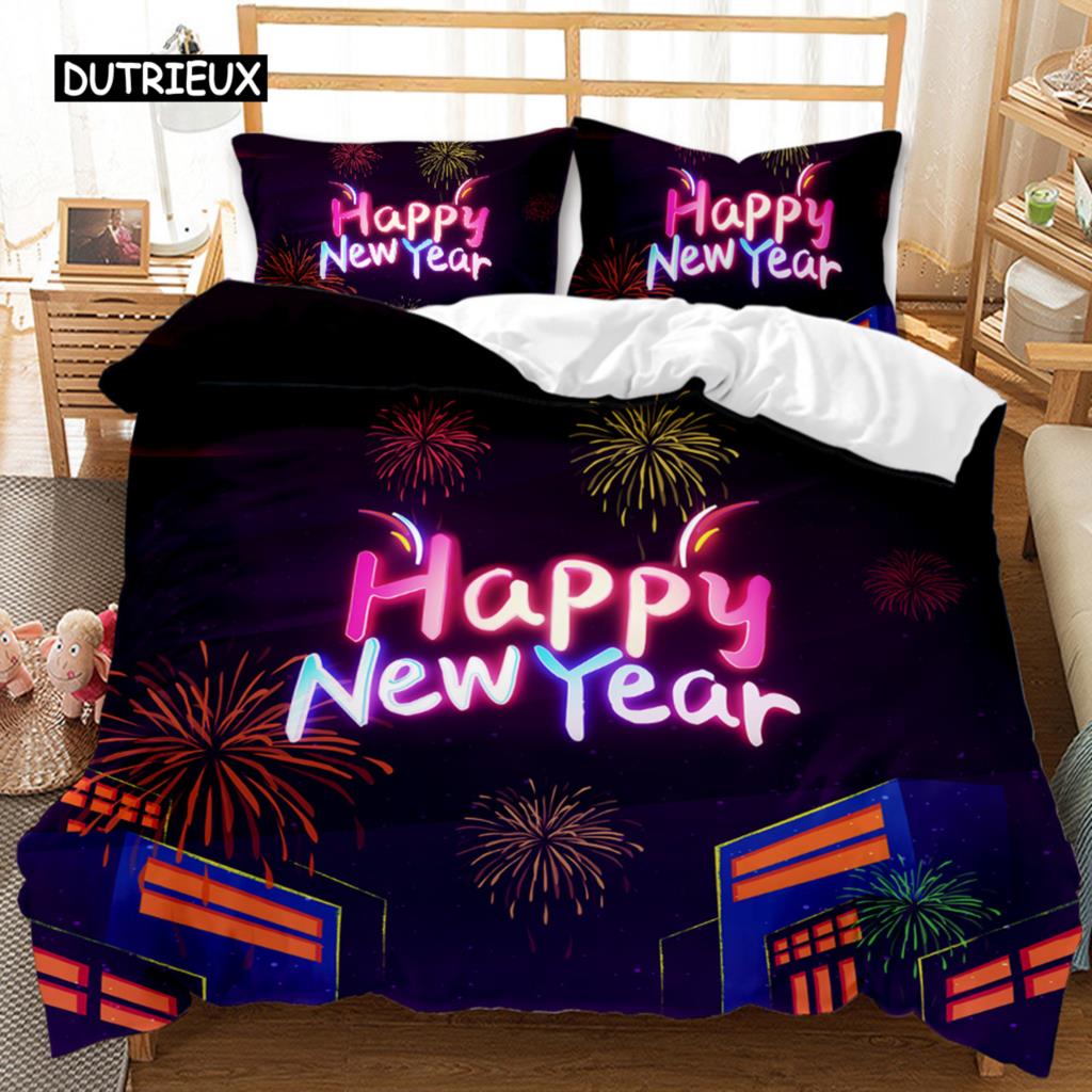 

Рождественский комплект пододеяльника Праздничный комплект постельного белья для односпальной кровати с принтом Санты для детей, подростков, двуспальный, размера «Квин», «Кинг», полиэстеровый чехол для квилта EU single(135x200cm)