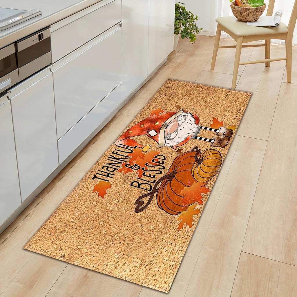 Faceless Doll Thanksgiving Door Mat Kitchen Absorbent Strip Bedroom Non-Slip Floor Mat Living Room Carpet