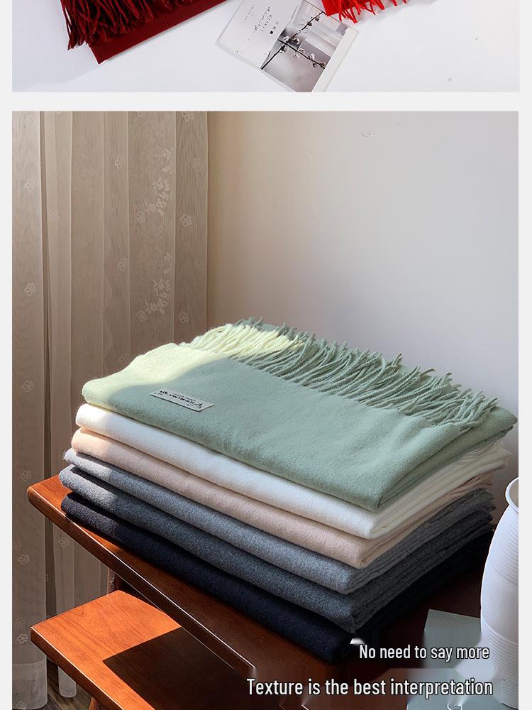 Luxury Unisex Scarf: Autumn/Winter Thickened Solid Color Cashmere-Feel Shawl