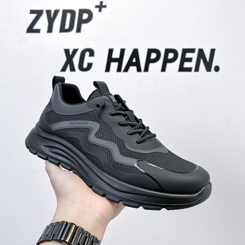 

Мужская обувь, новые повседневные спортивные туфли, кожаные водонепроницаемые кроссовки с мягкой подошвой, мужские черные рабочие туфли 58812-A 38 чёрный