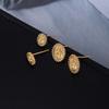 Religious Diamond Delicate Small Stud Earrings Our Lady Premium Vintage Geometric Earrings Women