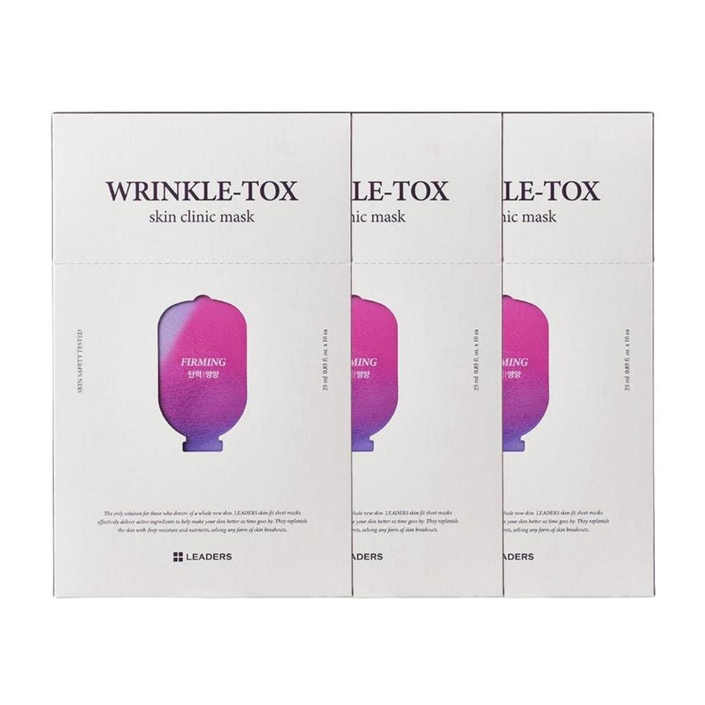 LEADERS Wrinkle Tox Skin Clinic Mask Firming Elasticity Care 25ml 30 Sheets