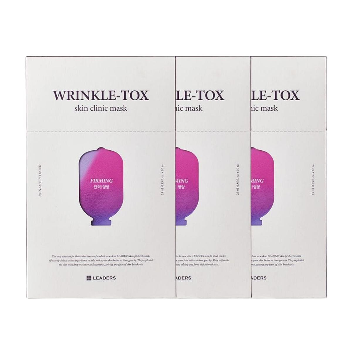 Leaders Wrinkle Tox Skin Clinic Mask Firming Elasticity Care 25ml 30 Sheets