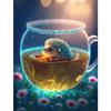 Round Diamond 5D DIY Diamond Painting "Hedgehog In the Cup" 3D Embroidery Cross Stitch Mosaic Decoration Gift