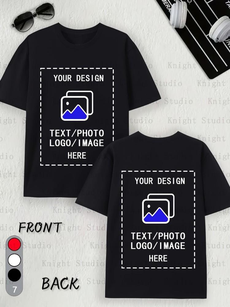 Мягкая Хлопковая Футболка на Заказ Персонализированная Двусторонняя Печать Спереди и Сзади Унисекс Футболка S