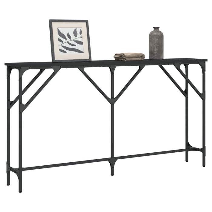 VidaXL Console Table Black 140x23x75 Cm Engineered Wood 837772