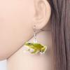 DUOWEI Sitting Cottagecore Frog Earrings Jewelry Acrylic Toad Dangle for Women Cute Aesthetic Froggy Gifts