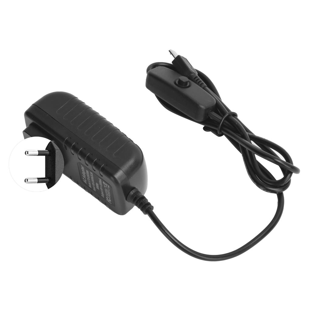 Power Supply for Raspberry Pi 5V 3A with Switch Button Integrated Micro USB Adapter 100‑240V